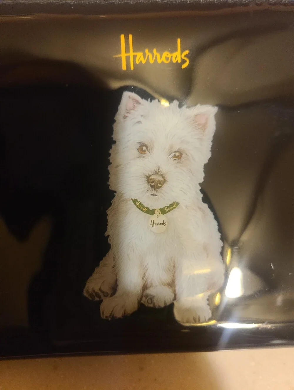 Harrods Black Pouch with White Westie Motif